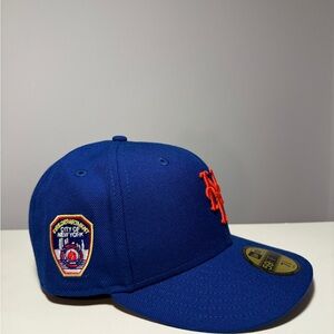 New York Mets Royal Blue New Era 5950 59FIFTY Cap Orange Logo FDNY Collab FIRE 🚒